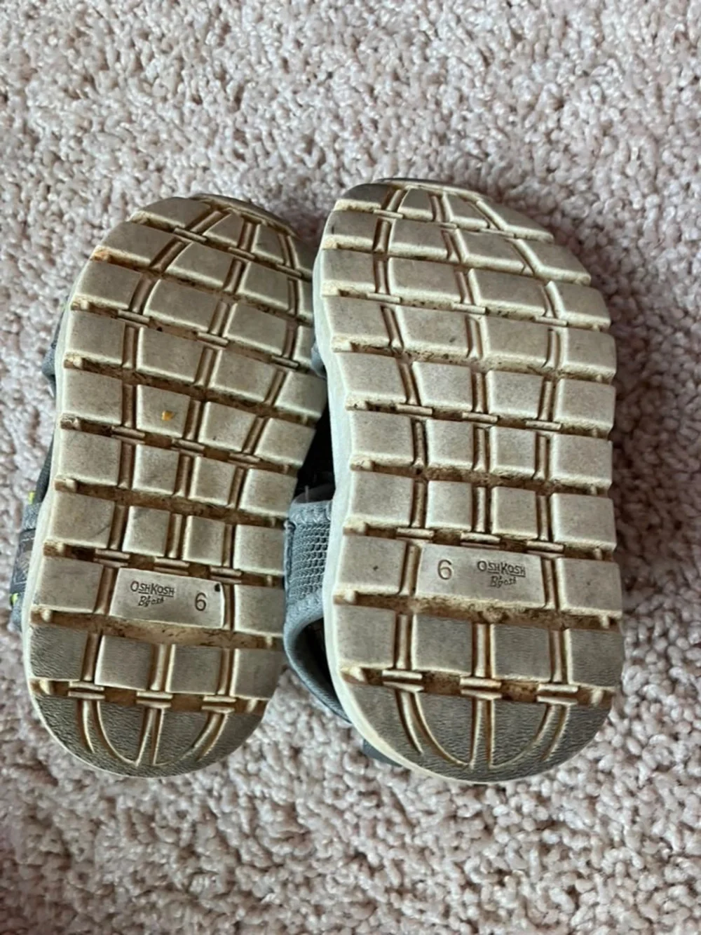 FREE W/ ANY PURCHASECarter's Gray Kids Open-Toe Sandals with Neon Yellow Accents